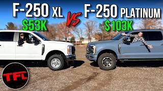 New Ford F-250 Work Truck vs Premium Diesel F-250 What Do You Get for an Extra $50K?