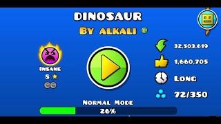 Attempting the level Dinosaur in Geometry Dash