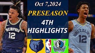 Grizzlies vs. Mavericks FULL Game Final Oct 72024  NBA TODAY  NBA HIGHLIGHTS