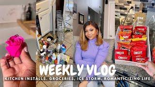 WEEKLY VLOG Dissatisfied People kitchen install Romantic Routines New Makeup look Groceries