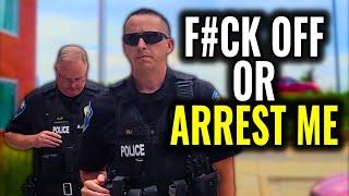 Idiot Cops Get Owned Bad GO AHEAD THEN  Unlawful Orders & ID Refusal First Amendment Audit