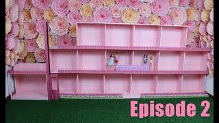 Episode 2 DIY Barbie Mega Doll House - Making lifts Fences Flower Beds & more