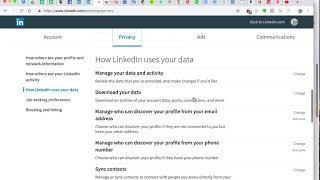 LinkedIn Settings and Privacy 2018