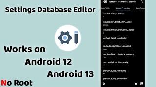 Settings Database Editor Customize and backup your settings on Android No Root