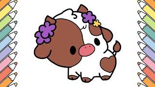 Draw Cute Little COW Easy for Kids and Toddlers step-by-step