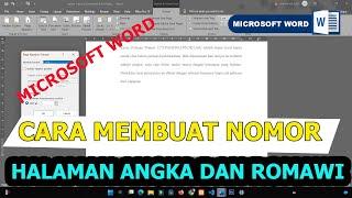 cara membuat nomor halaman di word romawi dan angka