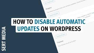 How To Disable Automatic Updates In WordPress 2020 - Disable All Automatic Updates Without A Plugin