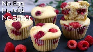 Super Moist Raspberry Muffins  No Egg No Milk No Butter Cake