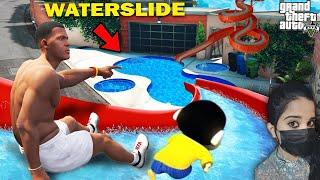 Franklin Opening a Biggest Water Park in His House - GTA 5