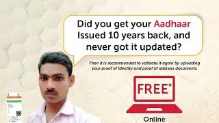 Aadhar Document update Free of cost from 15 march to 14 july 2023. Aadhar document update online