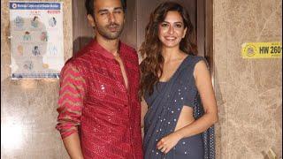 Kriti Kharbanda Looks Ravishing In Saree As She Comes Along With BF Pulkit Samrat for diwali