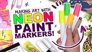 NEON PAINT MARKERS?  Scrawlrbox Mystery Art Supplies Unboxing