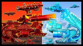 The World of Fire Tank Vs Ice Tank  Мега танки VS  Мультики про танки  Arena Tank Cartoon