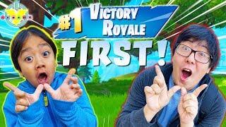 RYAN WINNING FORTNITE FRIDAY Ryan vs Daddy Lets Play Fortnite Battle Royale