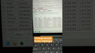 Vlookup Banyak Kolom Sekaligus