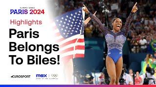 USA SUPERSTAR Simone Biles wins all-around gold medal   #Paris2024 #Olympics