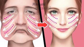 Lymphatic Face Lifting Massage For Jowls & Laugh Lines & Eye Bags Anti-Aging Wrinkles