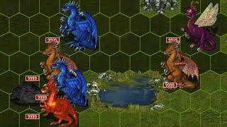 Heroes 3 9999 x 7 Dragons Final battle in the map Unleashing the Bloodthirsty