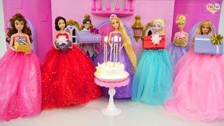 Rapunzel Birthday Party with Princesses & Barbie  Pesta Ulang Tahun Rapunzel Festa de aniversário