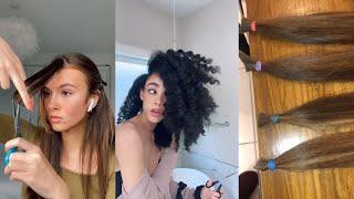 Cutting my own hair TikTok Compilation