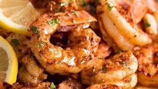 CRISPY Grilled Shrimp Prawns with Lemon Garlic Butter Sauce