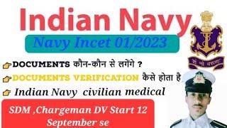 Indian Navy chargeman document verification  Navy tradesman revised result 2024  incet 12023