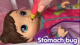 Baby Alive Mix my Medicine baby has a STOMACH BUG baby alive videos