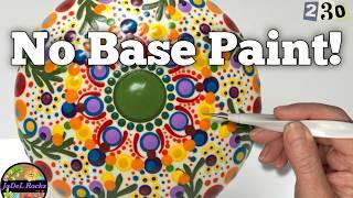 No Base Paint  No Guidelines  No Plans Dot Art Mandala Rock Painting Tutorial