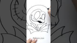 How to draw Jack Skellington step by step #halloween #art #fyp #kids #nightmarebeforechristmas