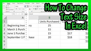 How To Increase Change Or Make Text Or Font Size Larger In Excel Explained