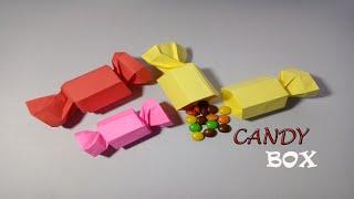 How to make origami CANDY BOX NO GLUE  Origami Christmas candy box  Origami  Paper Craft