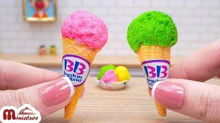 Frozen Miniature Baskin Robbins Fruit Ice Cream Recipe  ASMR Cooking Mini Food