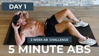 Day 1 5 MINUTE ABS  Shredded 2 Week Ab Challenge