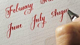 Names of the months in Cursive handwriting  Cursive handwriting practice