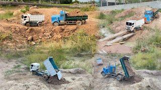 Both Rc trucks work to fill new project land.Rc Dump Truck Off Road.Rc Remote Control Car.Trucks…