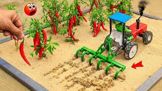 Diy mini tractor making agriculture cultivator for Chilli Farming  pough machine  @sanocreator