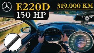 MERCEDES-BENZ E-KLASSE E220 CDI W211  POV TOP SPEED ON GERMAN AUTOBAHN  PART 1  100-200 kmh