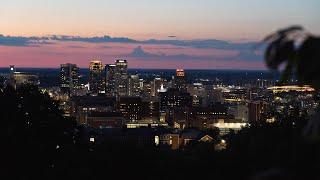 Sunset at Vulcan Park in Birmingham AL  what to do in Birmingham Alabama