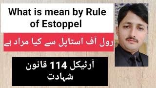 Rule of Estoppel  Article 114 QSO