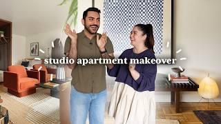 EXTREME 253 Sq Ft Studio Apartment Makeover  Mid-Century Modern Style