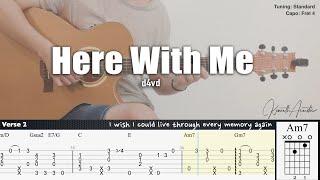 Here With Me - d4vd  Fingerstyle Guitar  TAB + Chords + Lyrics