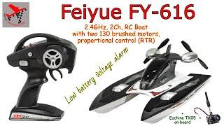 Feiyue FY616 2.4GHz 2Ch RC Boat two 130 brushed motors proportional control RTR + Eachine TX05