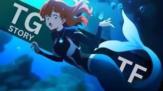 ‍️ The Shark Mermaid and the Poseidon Medallion   TG TF  Transgender Transformation Anime MTF