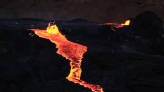 Lava flow from Erta Ale volcano at night 16-17 Jan 2017