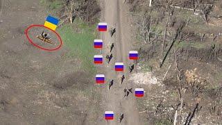 Ukrainian FPV drones brutally bombard Russian soldiers moving towards Toretsk