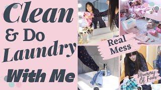 SPEED CLEAN & DO LAUNDRY WITH ME  Cleaning Motivation  TIDYING MY MESSY HOUSE   Mummy Of Four UK