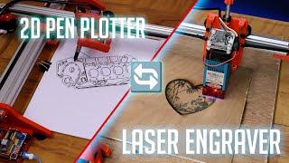 Converting my 2D Pen Plotter into a Laser Engraver