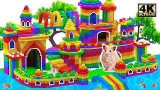 Build Most Beautiful Castle And Aquarium Around For Hamster From Magnetic Balls  ASMR Video