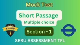 Section-1 SHORT PASSAGE multiple choice -Mock Test - SERU TFL #Seruassessmenttfl #tfl #phv #seru