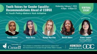 IDW2024 Youth Voices for Gender Equality Recommendations Ahead of CSW68